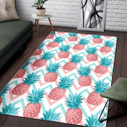 Bright Zig Zag Pineapple Pattern Print Area Rug GearFrost