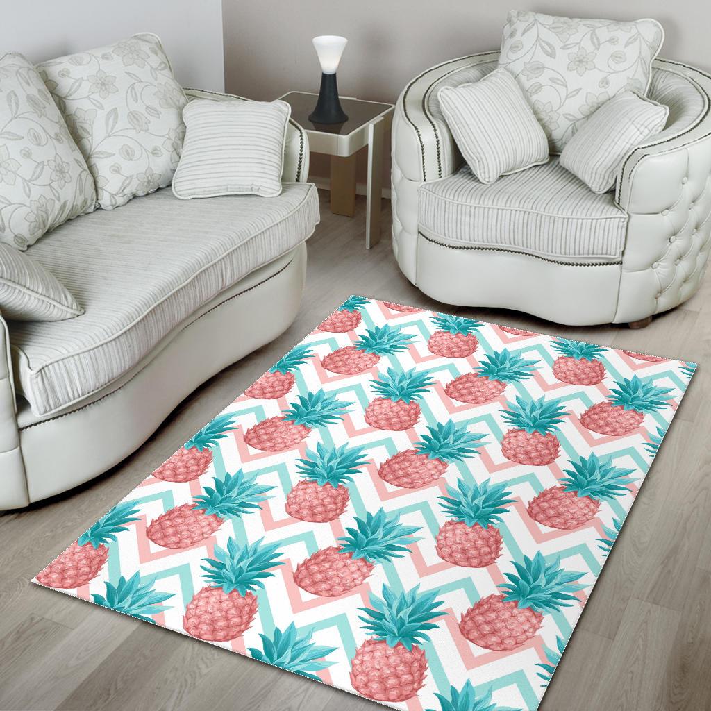 Bright Zig Zag Pineapple Pattern Print Area Rug GearFrost