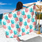 Bright Zig Zag Pineapple Pattern Print Beach Sarong Wrap