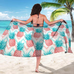 Bright Zig Zag Pineapple Pattern Print Beach Sarong Wrap