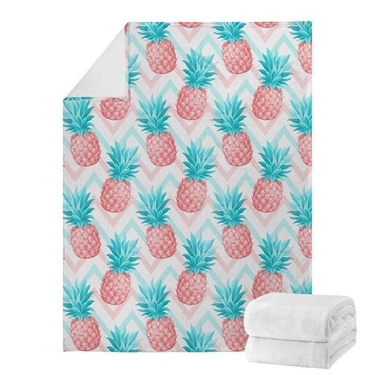 Bright Zig Zag Pineapple Pattern Print Blanket