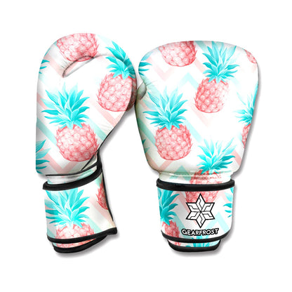 Bright Zig Zag Pineapple Pattern Print Boxing Gloves