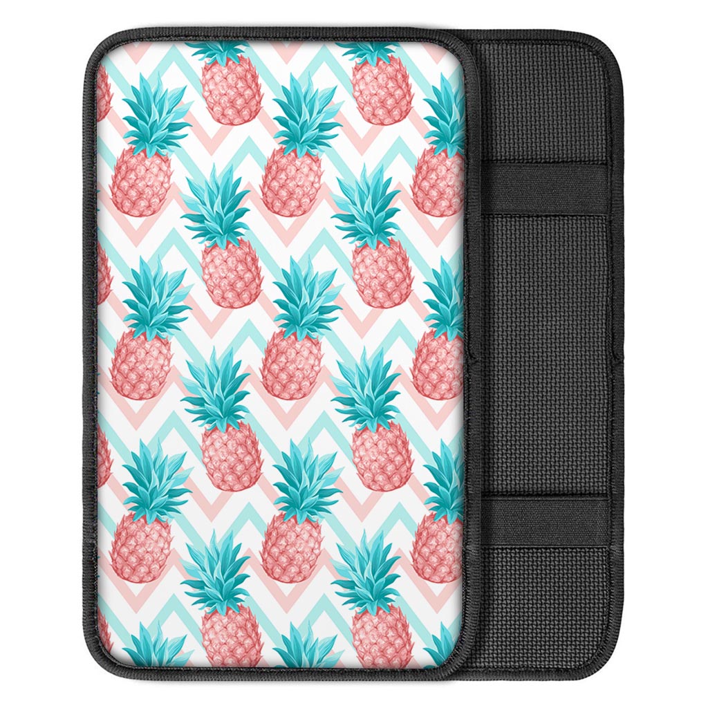 Bright Zig Zag Pineapple Pattern Print Car Center Console Cover