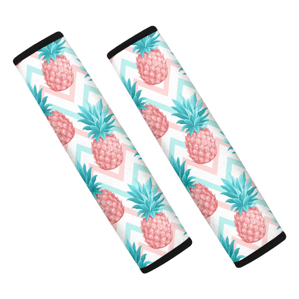 Bright Zig Zag Pineapple Pattern Print Car Seat Belt Covers
