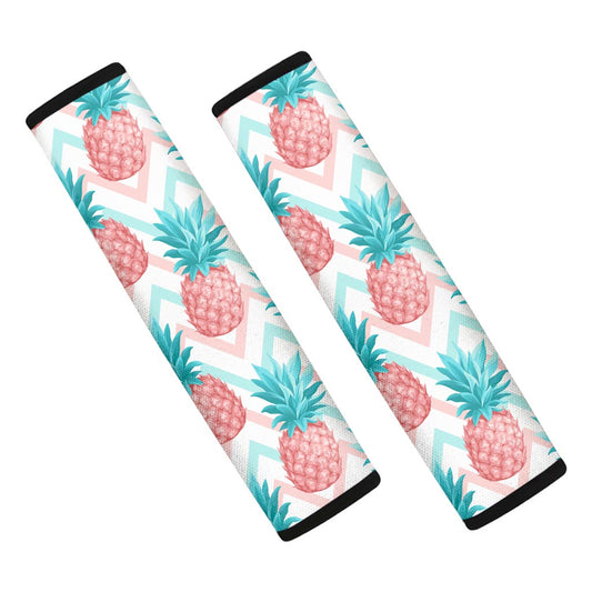 Bright Zig Zag Pineapple Pattern Print Car Seat Belt Covers