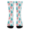 Bright Zig Zag Pineapple Pattern Print Crew Socks