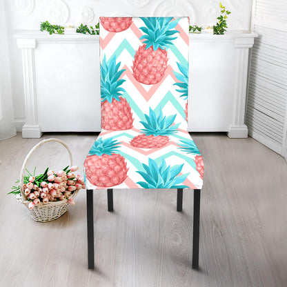 Bright Zig Zag Pineapple Pattern Print Dining Chair Slipcover