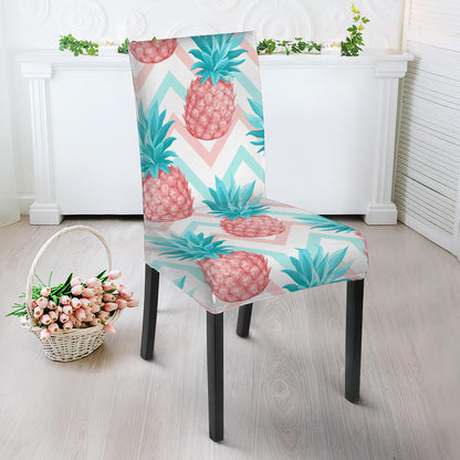 Bright Zig Zag Pineapple Pattern Print Dining Chair Slipcover