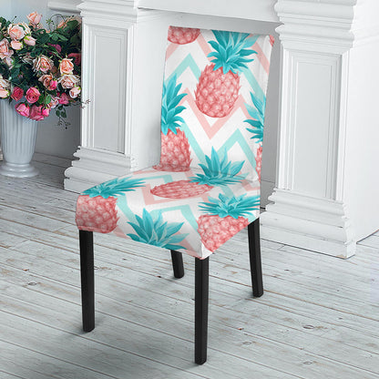Bright Zig Zag Pineapple Pattern Print Dining Chair Slipcover