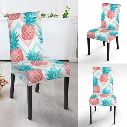 Bright Zig Zag Pineapple Pattern Print Dining Chair Slipcover