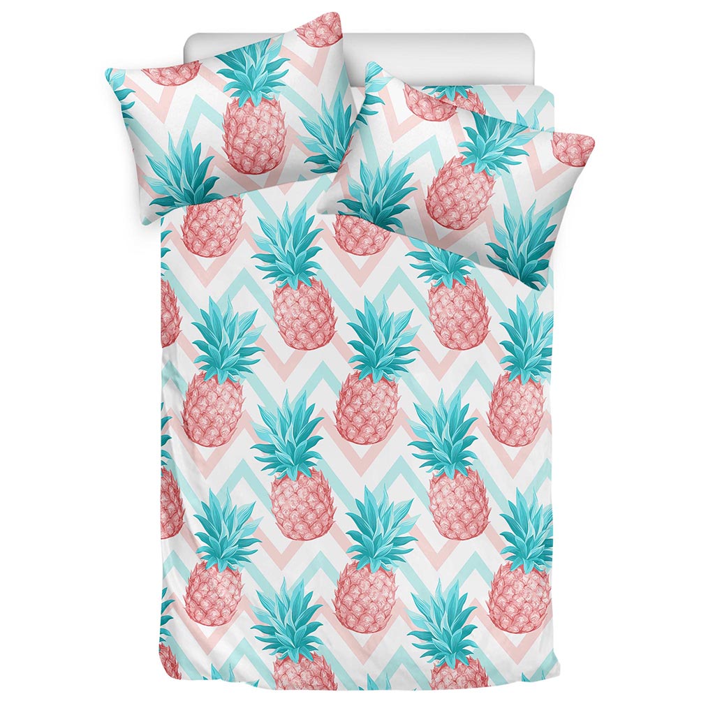 Bright Zig Zag Pineapple Pattern Print Duvet Cover Bedding Set