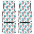 Bright Zig Zag Pineapple Pattern Print Front and Back Car Floor Mats
