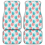 Bright Zig Zag Pineapple Pattern Print Front and Back Car Floor Mats