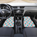 Bright Zig Zag Pineapple Pattern Print Front and Back Car Floor Mats