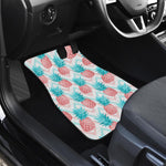 Bright Zig Zag Pineapple Pattern Print Front and Back Car Floor Mats