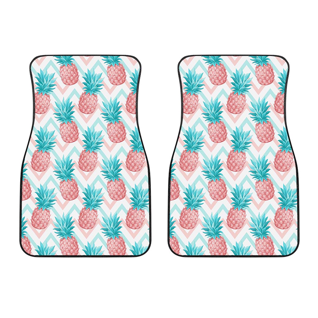 Bright Zig Zag Pineapple Pattern Print Front Car Floor Mats