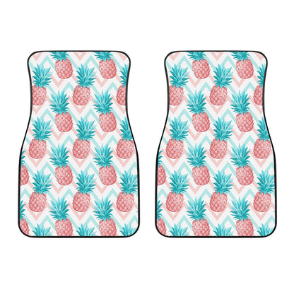 Bright Zig Zag Pineapple Pattern Print Front Car Floor Mats