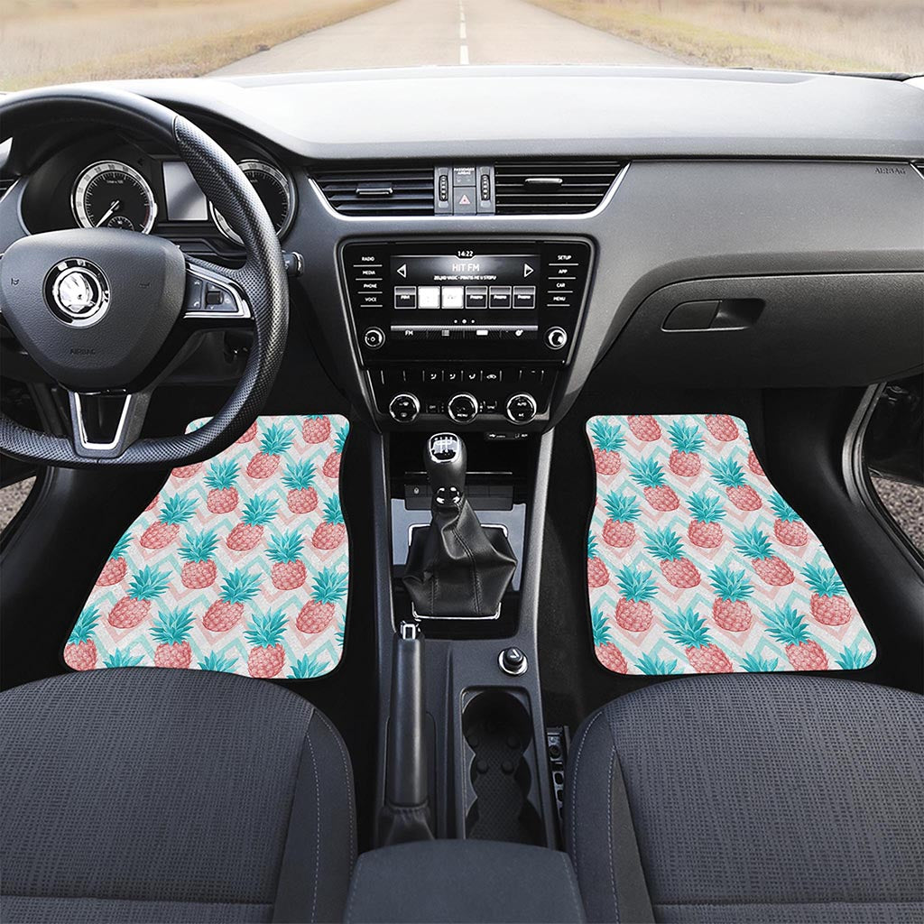 Bright Zig Zag Pineapple Pattern Print Front Car Floor Mats