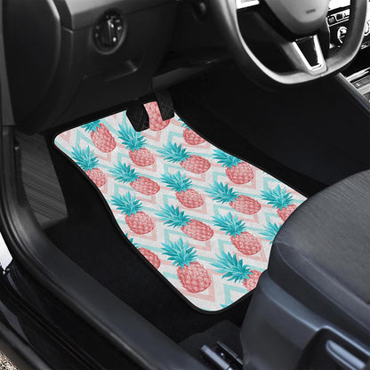 Bright Zig Zag Pineapple Pattern Print Front Car Floor Mats