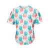 Bright Zig Zag Pineapple Pattern Print Men's Baseball Jersey