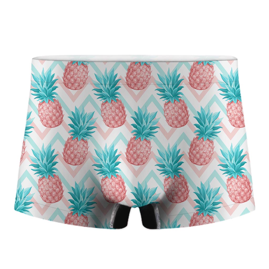Bright Zig Zag Pineapple Pattern Print Men's Boxer Briefs