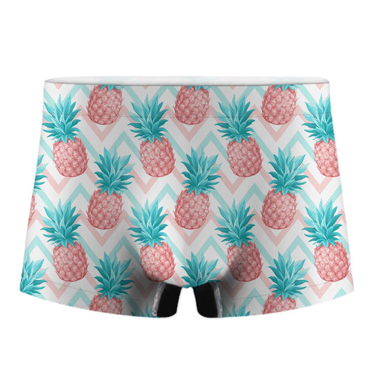 Bright Zig Zag Pineapple Pattern Print Men's Boxer Briefs