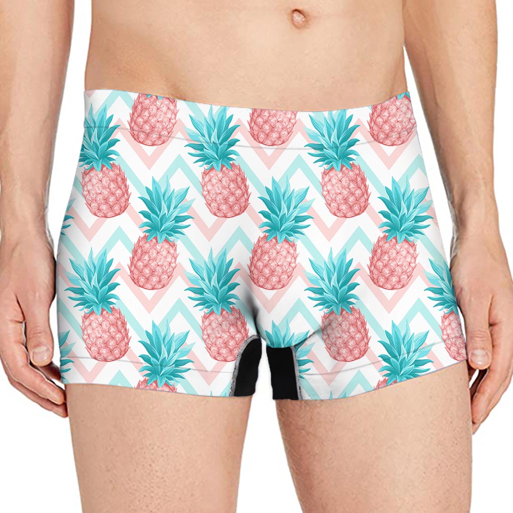 Bright Zig Zag Pineapple Pattern Print Men's Boxer Briefs