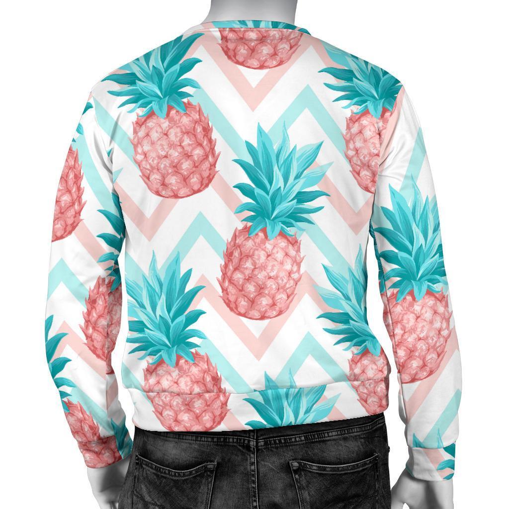 Bright Zig Zag Pineapple Pattern Print Men's Crewneck Sweatshirt GearFrost