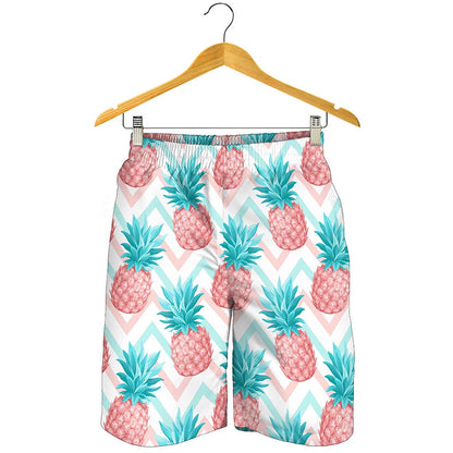 Bright Zig Zag Pineapple Pattern Print Men's Shorts