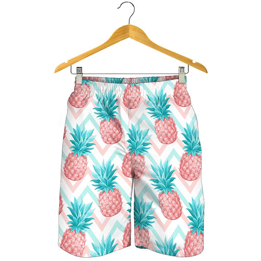Bright Zig Zag Pineapple Pattern Print Men's Shorts