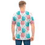 Bright Zig Zag Pineapple Pattern Print Men's T-Shirt
