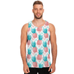 Bright Zig Zag Pineapple Pattern Print Men's Tank Top