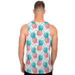 Bright Zig Zag Pineapple Pattern Print Men's Tank Top