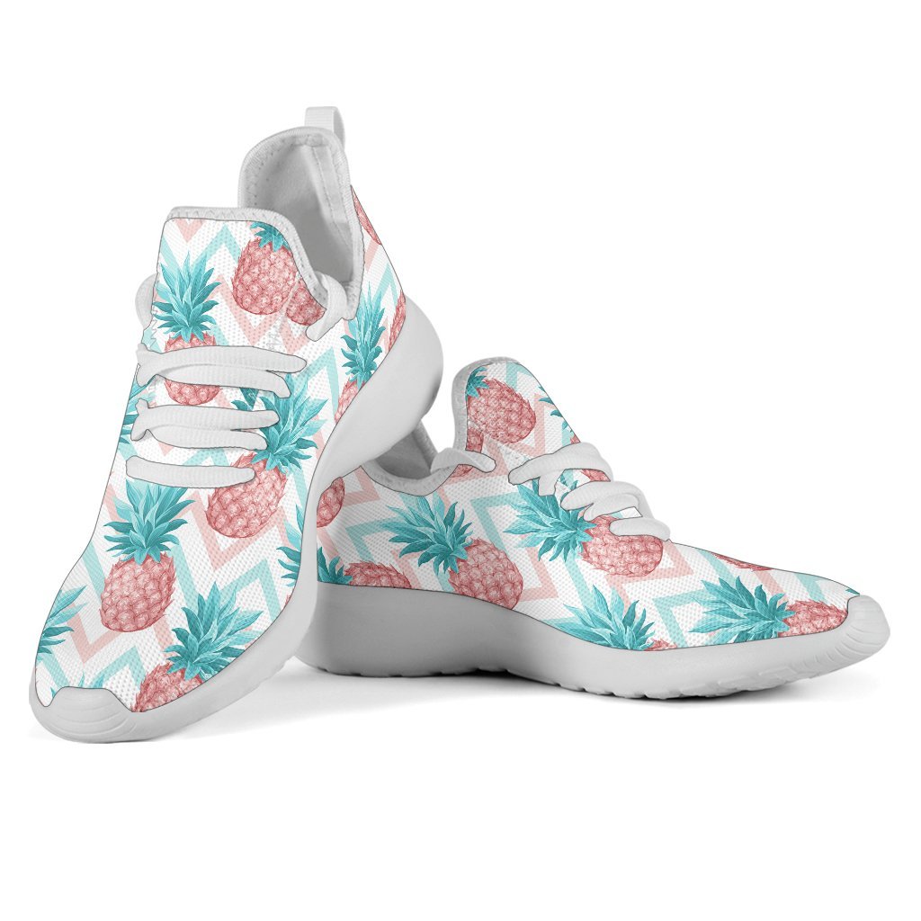 Bright Zig Zag Pineapple Pattern Print Mesh Knit Shoes GearFrost