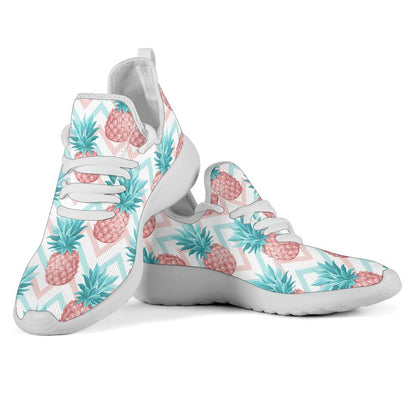 Bright Zig Zag Pineapple Pattern Print Mesh Knit Shoes GearFrost