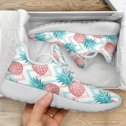 Bright Zig Zag Pineapple Pattern Print Mesh Knit Shoes GearFrost