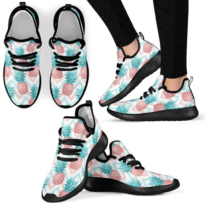 Bright Zig Zag Pineapple Pattern Print Mesh Knit Shoes GearFrost