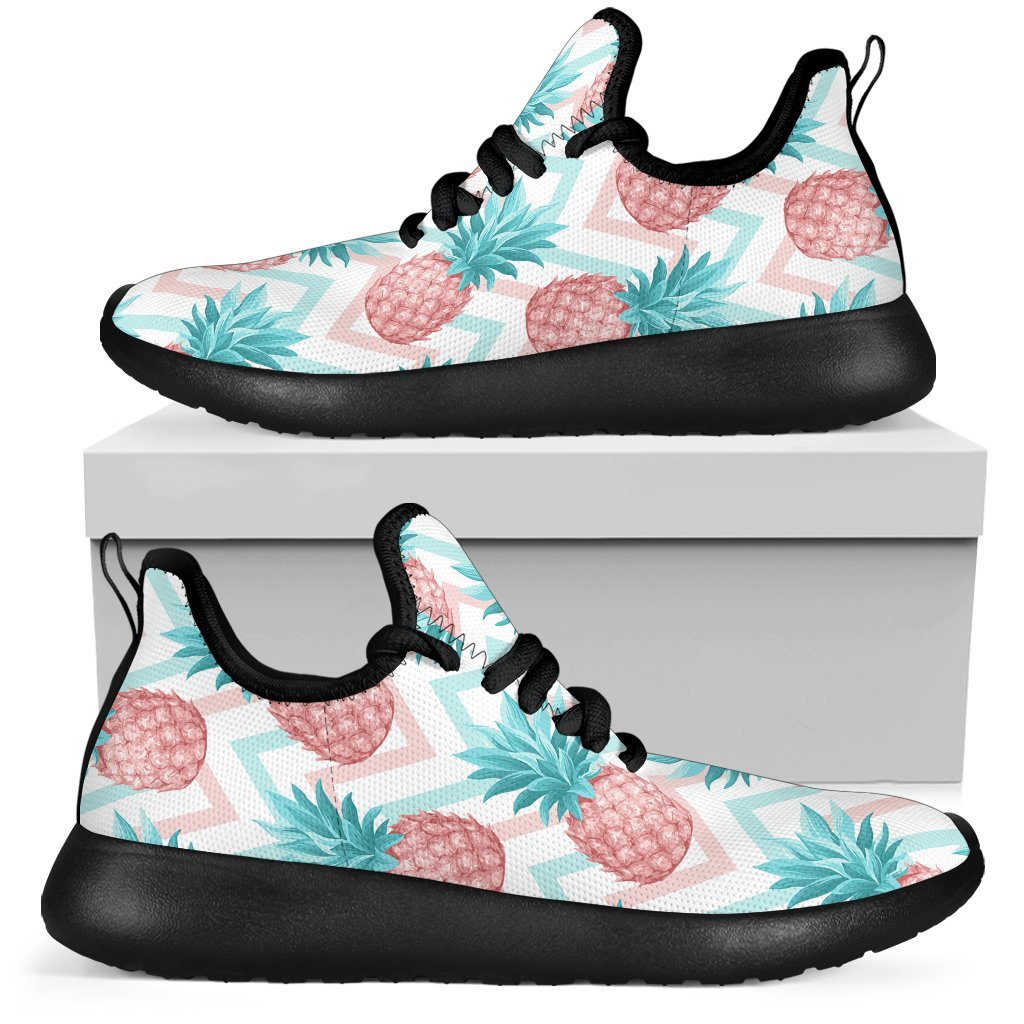 Bright Zig Zag Pineapple Pattern Print Mesh Knit Shoes GearFrost