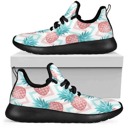 Bright Zig Zag Pineapple Pattern Print Mesh Knit Shoes GearFrost