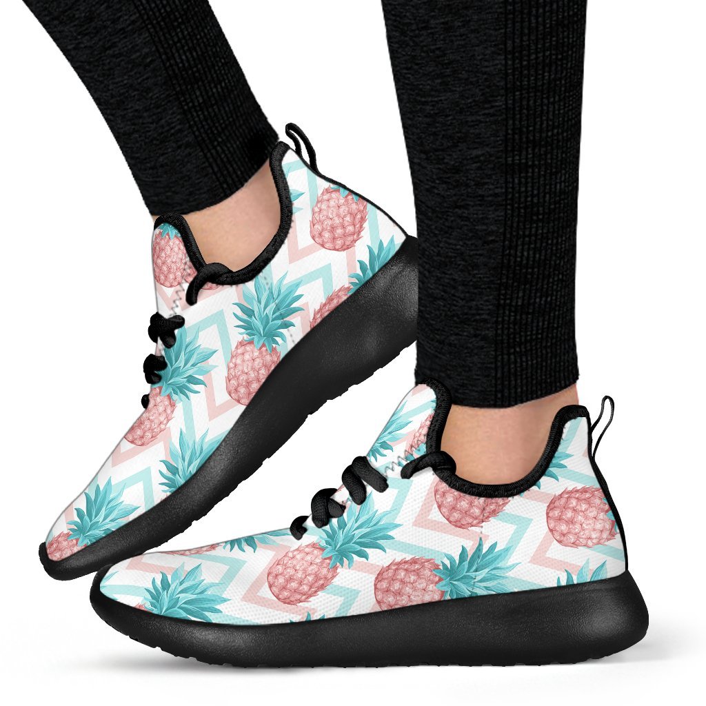 Bright Zig Zag Pineapple Pattern Print Mesh Knit Shoes GearFrost