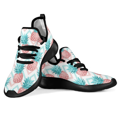 Bright Zig Zag Pineapple Pattern Print Mesh Knit Shoes GearFrost