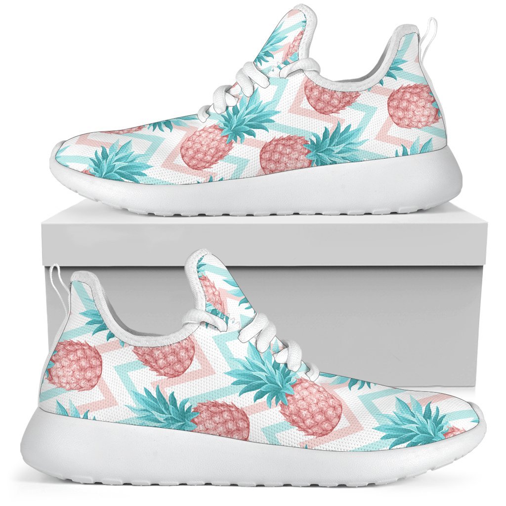 Bright Zig Zag Pineapple Pattern Print Mesh Knit Shoes GearFrost