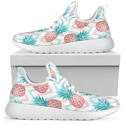 Bright Zig Zag Pineapple Pattern Print Mesh Knit Shoes GearFrost