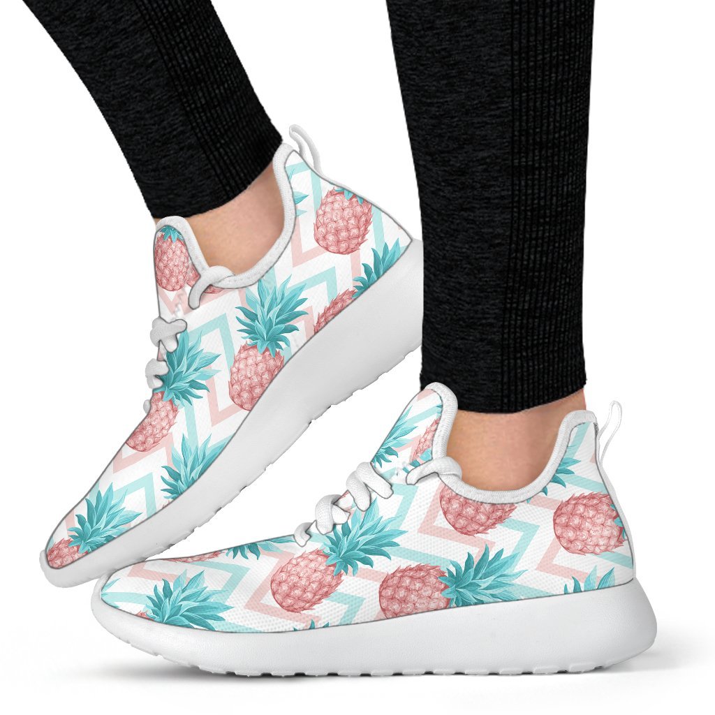 Bright Zig Zag Pineapple Pattern Print Mesh Knit Shoes GearFrost