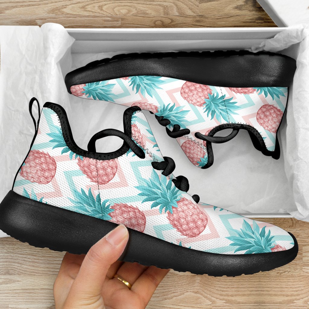 Bright Zig Zag Pineapple Pattern Print Mesh Knit Shoes GearFrost