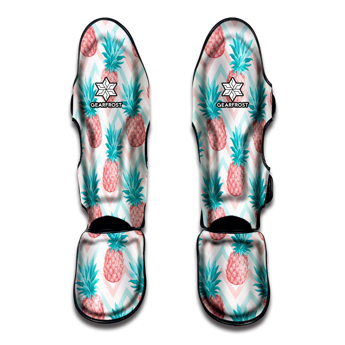 Bright Zig Zag Pineapple Pattern Print Muay Thai Shin Guard
