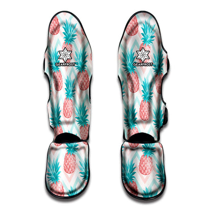 Bright Zig Zag Pineapple Pattern Print Muay Thai Shin Guard