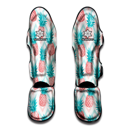 Bright Zig Zag Pineapple Pattern Print Muay Thai Shin Guard