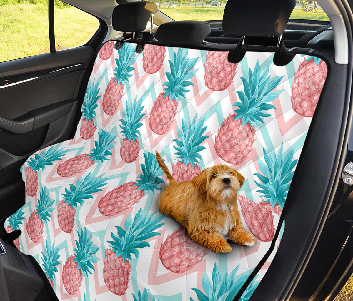 Bright Zig Zag Pineapple Pattern Print Pet Car Back Seat Cover