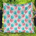 Bright Zig Zag Pineapple Pattern Print Quilt
